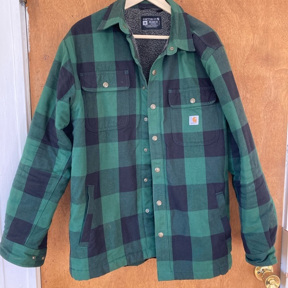 Carhartt Heavyweight Relaxed Fit Flannel Sherpa-lined shirt jacket | shirtjac - Picture 2 of 4